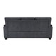 Deva Sofa w 2 Pillows | Contoured Arms | Dark Gray Chenille | Black 82"