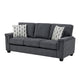 Deva Sofa w 2 Pillows | Contoured Arms | Dark Gray Chenille | Black 82"