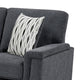 Deva Sofa w 2 Pillows | Contoured Arms | Dark Gray Chenille | Black 82"