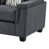 Deva Sofa w 2 Pillows | Contoured Arms | Dark Gray Chenille | Black 82"