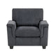 Deva Accent Chair | Contoured Arms | Foam Cushions | Dark Gray Chenille