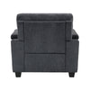 Deva Accent Chair | Contoured Arms | Foam Cushions | Dark Gray Chenille
