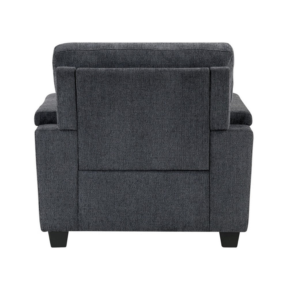Deva Accent Chair | Contoured Arms | Foam Cushions | Dark Gray Chenille