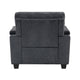 Deva Accent Chair | Contoured Arms | Foam Cushions | Dark Gray Chenille