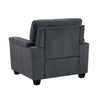Deva Accent Chair | Contoured Arms | Foam Cushions | Dark Gray Chenille
