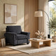 Deva Accent Chair | Contoured Arms | Foam Cushions | Dark Gray Chenille