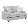 Rahi Loveseat w 2 Pillows | Track Arms | Stone Gray Chenille 65"