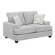 Rahi Loveseat w 2 Pillows | Track Arms | Stone Gray Chenille 65"