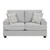 Rahi Loveseat w 2 Pillows | Track Arms | Stone Gray Chenille 65"