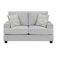 Rahi Loveseat w 2 Pillows | Track Arms | Stone Gray Chenille 65"