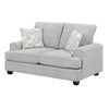 Rahi Loveseat w 2 Pillows | Track Arms | Stone Gray Chenille 65"