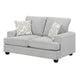 Rahi Loveseat w 2 Pillows | Track Arms | Stone Gray Chenille 65"