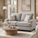 Rahi Loveseat w 2 Pillows | Track Arms | Stone Gray Chenille 65"