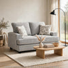 Rahi Loveseat w 2 Pillows | Track Arms | Stone Gray Chenille 65"