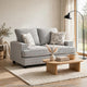 Rahi Loveseat w 2 Pillows | Track Arms | Stone Gray Chenille 65"