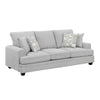 Rahi Sofa w 4 Pillows | Track Arms | Foam Fill Stone Gray Chenille 90"