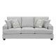 Rahi Sofa w 4 Pillows | Track Arms | Foam Fill Stone Gray Chenille 90"