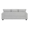 Rahi Sofa w 4 Pillows | Track Arms | Foam Fill Stone Gray Chenille 90"