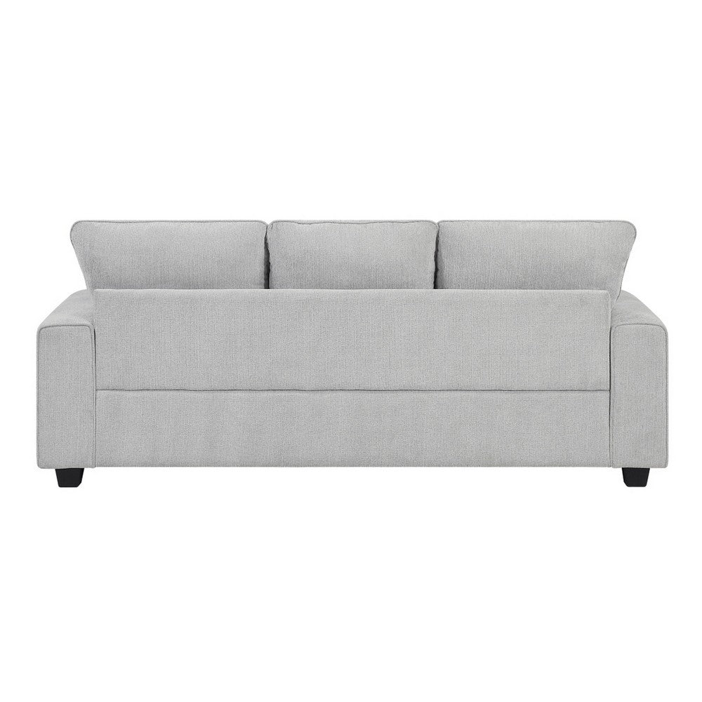Rahi Sofa w 4 Pillows | Track Arms | Foam Fill Stone Gray Chenille 90"