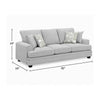 Rahi Sofa w 4 Pillows | Track Arms | Foam Fill Stone Gray Chenille 90"