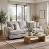 Rahi Sofa w 4 Pillows | Track Arms | Foam Fill Stone Gray Chenille 90"