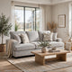 Rahi Sofa w 4 Pillows | Track Arms | Foam Fill Stone Gray Chenille 90"