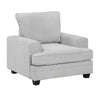 Rahi Accent Chair | Track Arms | Foam Seat | Stone Gray Chenille | Black