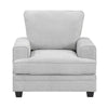 Rahi Accent Chair | Track Arms | Foam Seat | Stone Gray Chenille | Black