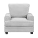 Rahi Accent Chair | Track Arms | Foam Seat | Stone Gray Chenille | Black