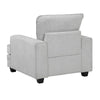 Rahi Accent Chair | Track Arms | Foam Seat | Stone Gray Chenille | Black