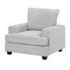 Rahi Accent Chair | Track Arms | Foam Seat | Stone Gray Chenille | Black