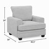 Rahi Accent Chair | Track Arms | Foam Seat | Stone Gray Chenille | Black