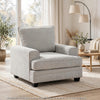 Rahi Accent Chair | Track Arms | Foam Seat | Stone Gray Chenille | Black