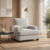 Rahi Accent Chair | Track Arms | Foam Seat | Stone Gray Chenille | Black