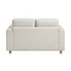 Swan Loveseat | Natural Brown Wood Frame | Beige Polyester | 59"