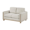Swan Loveseat | Natural Brown Wood Frame | Beige Polyester | 59"