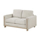 Swan Loveseat | Natural Brown Wood Frame | Beige Polyester | 59"