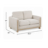 Swan Loveseat | Natural Brown Wood Frame | Beige Polyester | 59"