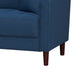 Yera Sofa w 2 Pillows | Tufted Blue Fabric | Cherry Brown Wood | 77"