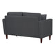 Yera Loveseat w 2 Pillows | Tufted Gray Seat | Cherry Brown Wood 52"