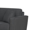 Yera Loveseat w 2 Pillows | Tufted Gray Seat | Cherry Brown Wood 52"