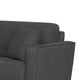 Yera Loveseat w 2 Pillows | Tufted Gray Seat | Cherry Brown Wood 52"