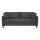 Yera Sofa w 2 Pillows | Tufted Gray Seat | Cherry Brown Wood 77"