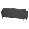 Yera Sofa w 2 Pillows | Tufted Gray Seat | Cherry Brown Wood 77"