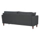 Yera Sofa w 2 Pillows | Tufted Gray Seat | Cherry Brown Wood 77"