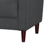 Yera Sofa w 2 Pillows | Tufted Gray Seat | Cherry Brown Wood 77"
