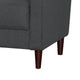 Yera Sofa w 2 Pillows | Tufted Gray Seat | Cherry Brown Wood 77"