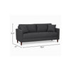Yera Sofa w 2 Pillows | Tufted Gray Seat | Cherry Brown Wood 77"