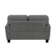 Loi Loveseat w 2 Pillows | Flared Arms | Dark Gray Chenille | Black 63"