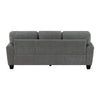 Loi Sofa w 2 Pillows | Flared Arms | Dark Gray Chenille | Black 85"